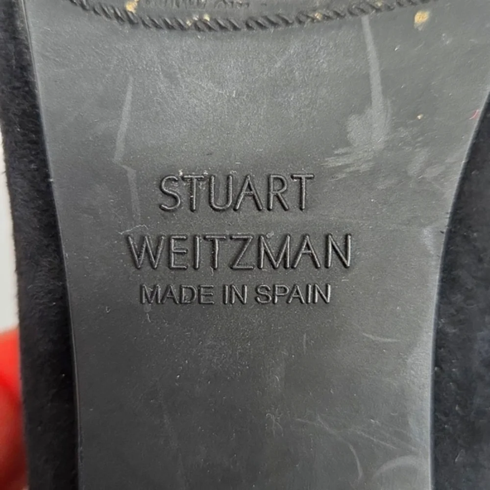 Stuart Weitzman Catch Suede Ankle Tie Bootie Black